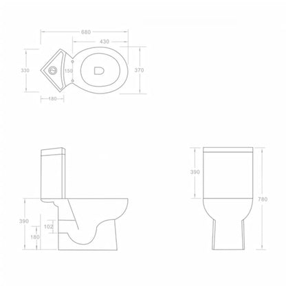 Vaso WC in Ceramica da Bagno ad Angolo Nero - homemem39