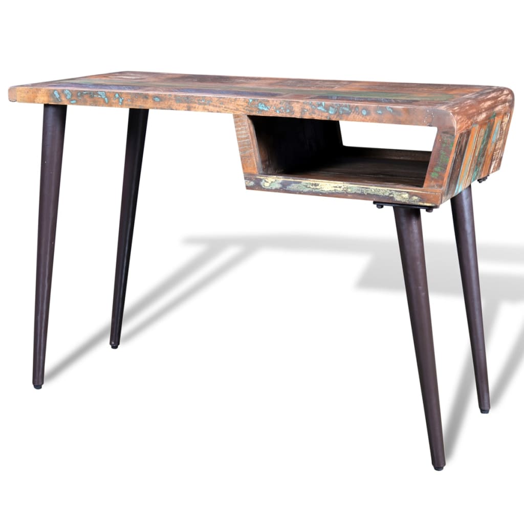 Scrivania in Legno di Recupero con Gambe in Ferro - homemem39