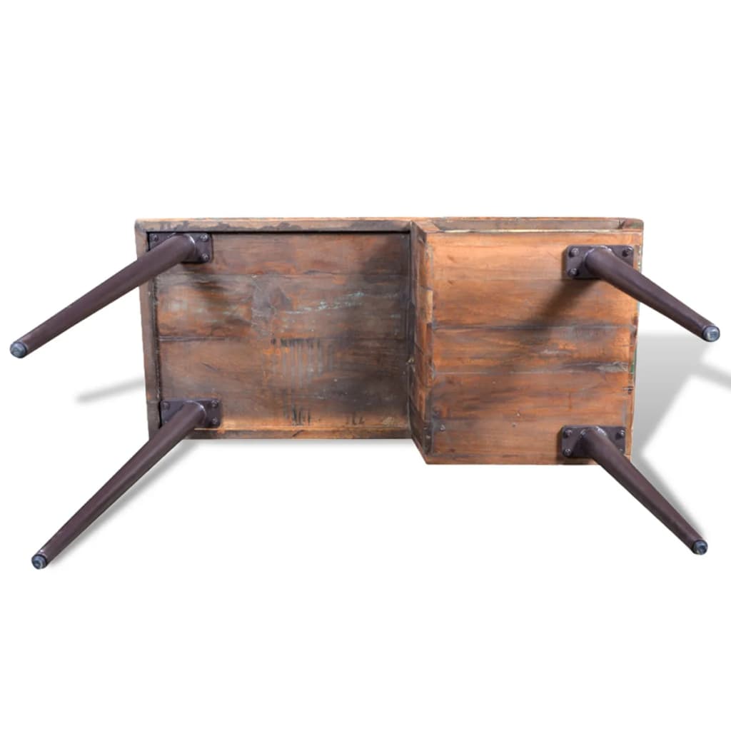 Scrivania in Legno di Recupero con Gambe in Ferro - homemem39