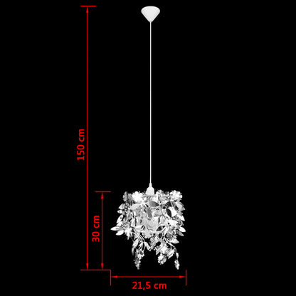 Lampadario da Soffitto Foglie e Paillette 21,5 x 30 cm Argento - homemem39