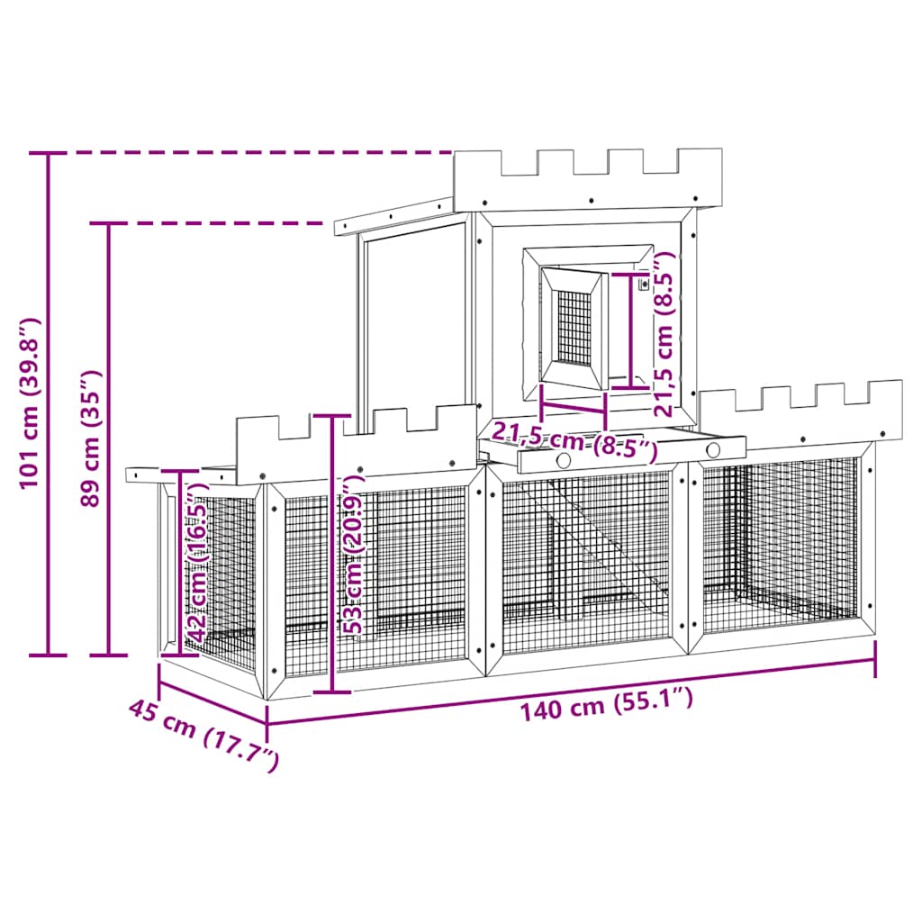 Conigliera all'Aperto Grande Gabbia Animali Piccoli Una Casetta