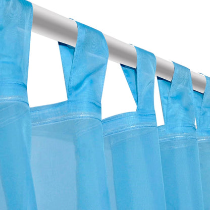 Tenda Trasparente Colore Turchese 140 x 175 cm 2 pezzi