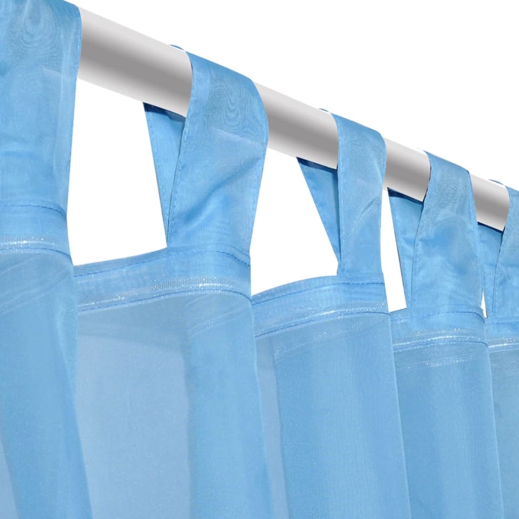 Tende Trasparenti 2 pz Turchese 140 x 245 cm