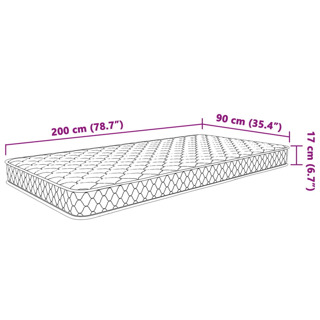 Materasso Viscoelastico con Memoria 200 x 90 x 17 cm Morbido - homemem39