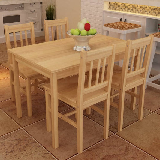 Tavolo con 4 sedie in Legno Naturale - homemem39