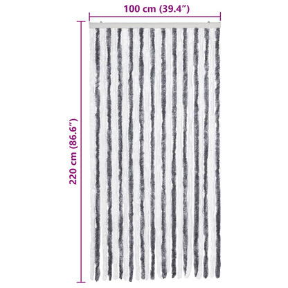Gray and White Mosquito Net 100x220 cm Chenille