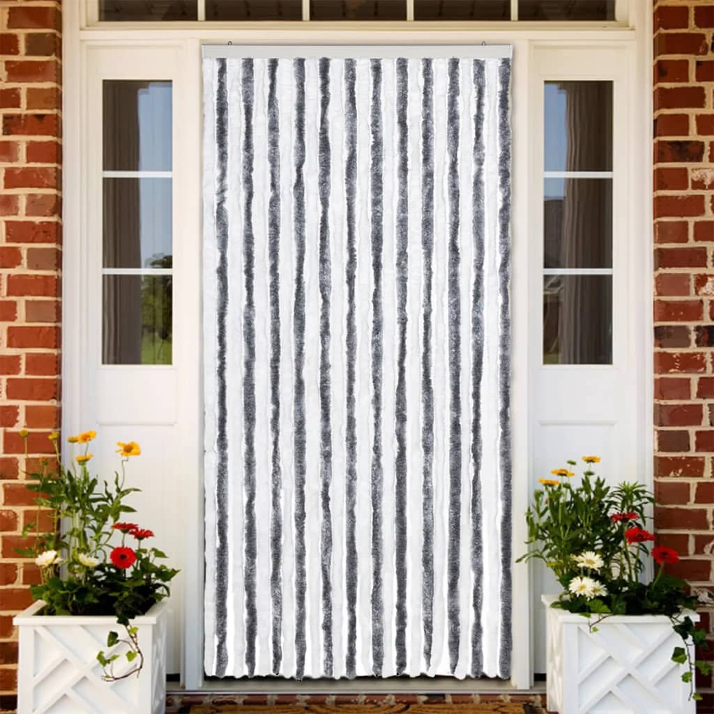 Gray and White Mosquito Net 100x220 cm Chenille