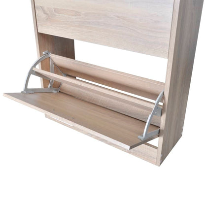 Scarpiera in Legno Effetto Rovere con 2 Scomparti - homemem39
