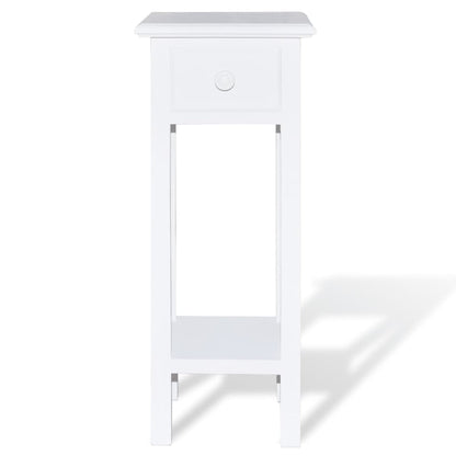 Tavolino Laterale con Cassetto Bianco - homemem39