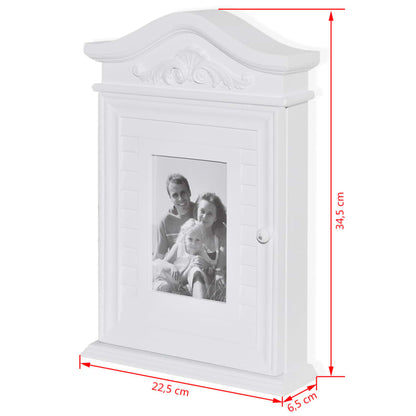 Armadietto per Chiavi con Cornice Foto Bianco | homemem39