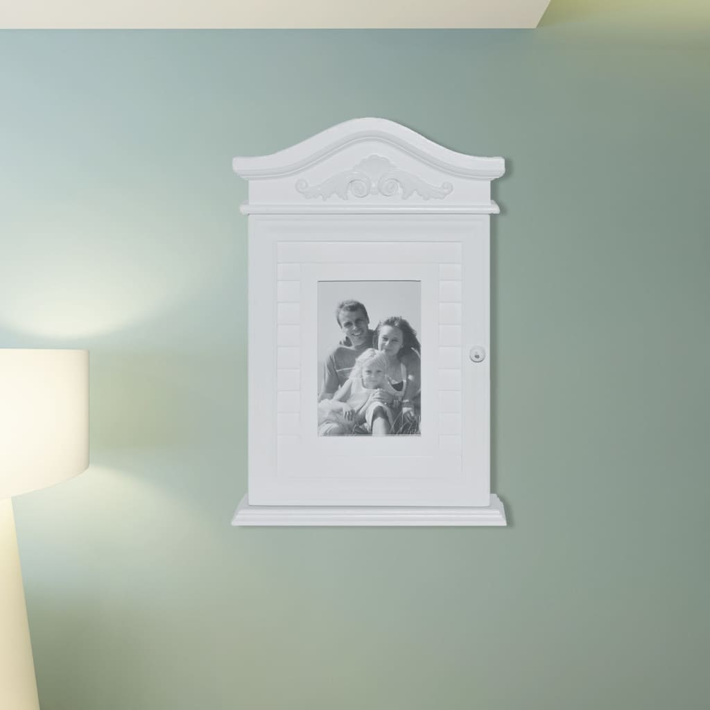 Armadietto per Chiavi con Cornice Foto Bianco | homemem39