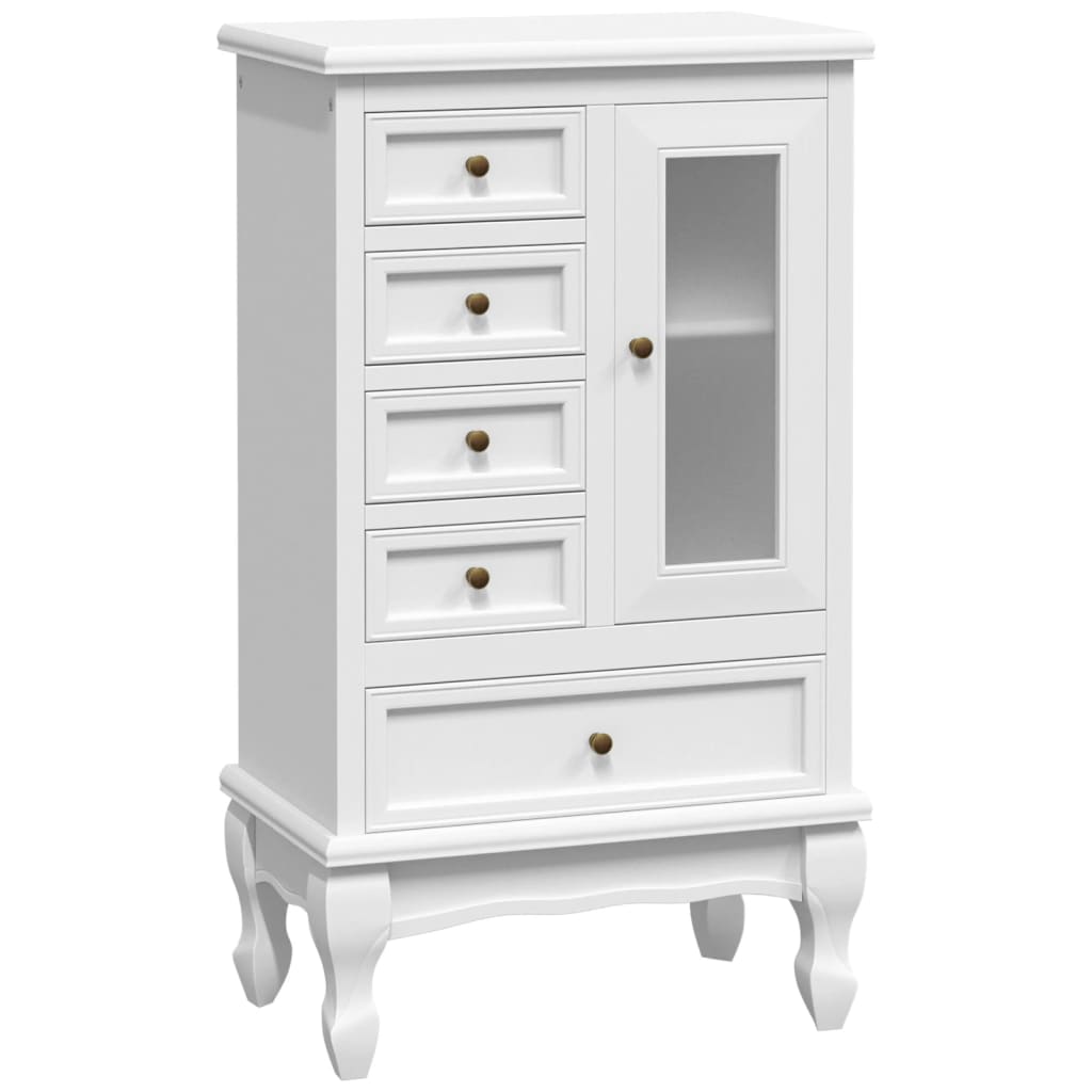 Armadietto con 5 Cassetti e 2 Ripiani Bianco - homemem39