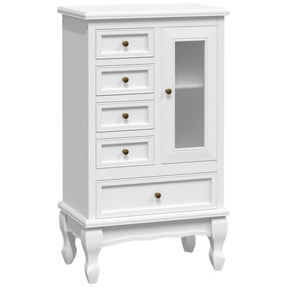 Armadietto con 5 Cassetti e 2 Ripiani Bianco - homemem39