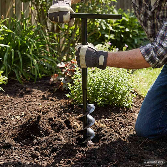 Trapano da Terra con Manico 100 mm Tubo di Prolunga Acciaio 5 m | homemem39