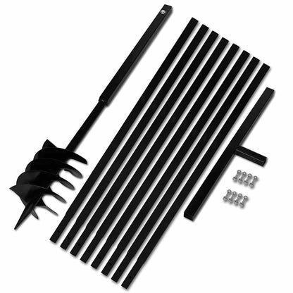 Trapano da terra con manico 180 mm con Tubo di prolunga Acciaio 9 m | homemem39