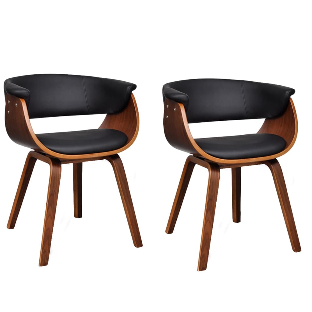 Sedie da Pranzo 2 pz in Legno Curvato e Similpelle | homemem39