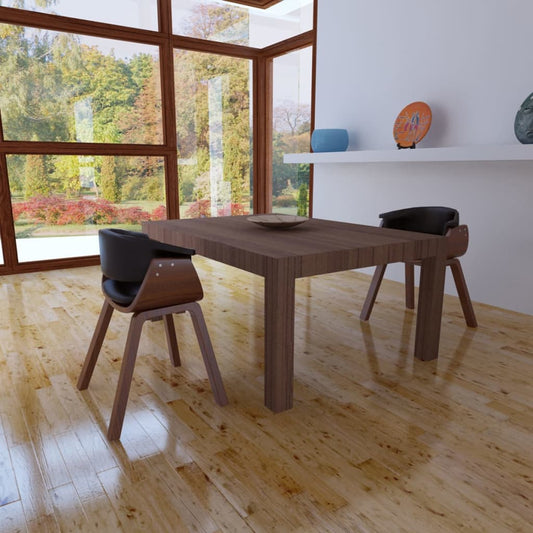 Sedie da Pranzo 2 pz in Legno Curvato e Similpelle | homemem39