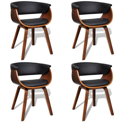 Sedie da Pranzo 4 pz in Legno Curvato e Similpelle - homemem39