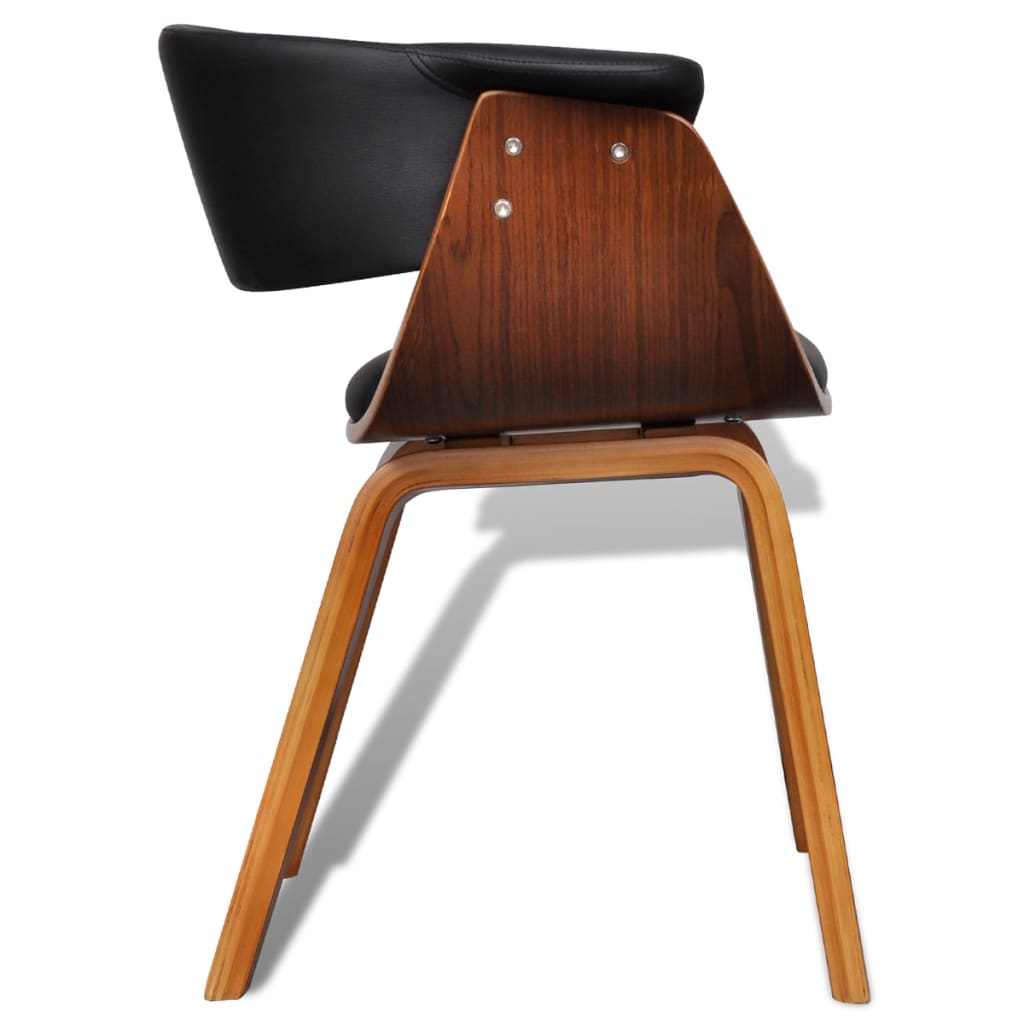 Sedie da Pranzo 4 pz in Legno Curvato e Similpelle | homemem39