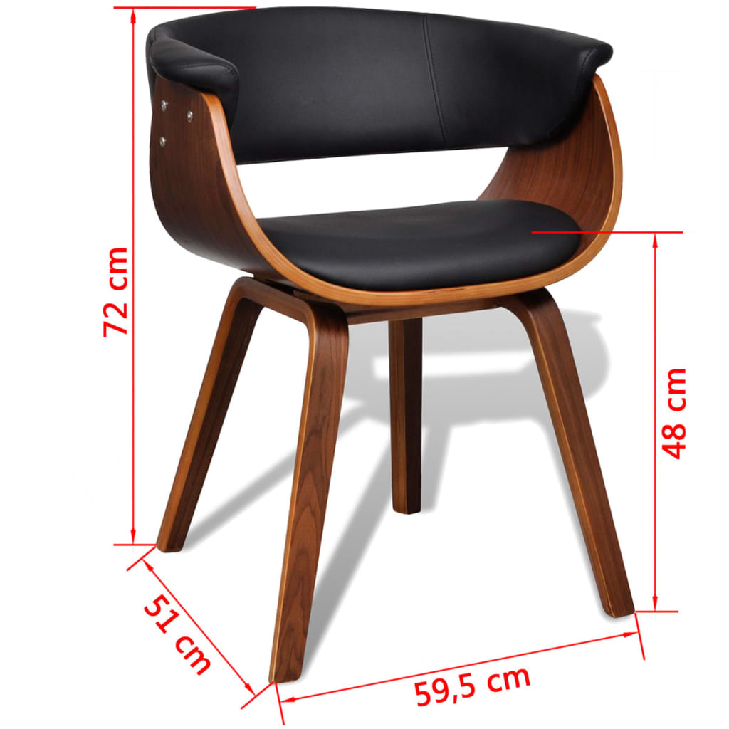 Sedie da Pranzo 4 pz in Legno Curvato e Similpelle - homemem39