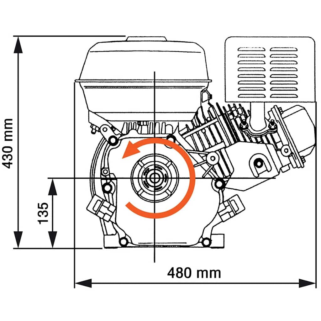 Motore a Benzina 15 HP 11 kW Nero | homemem39