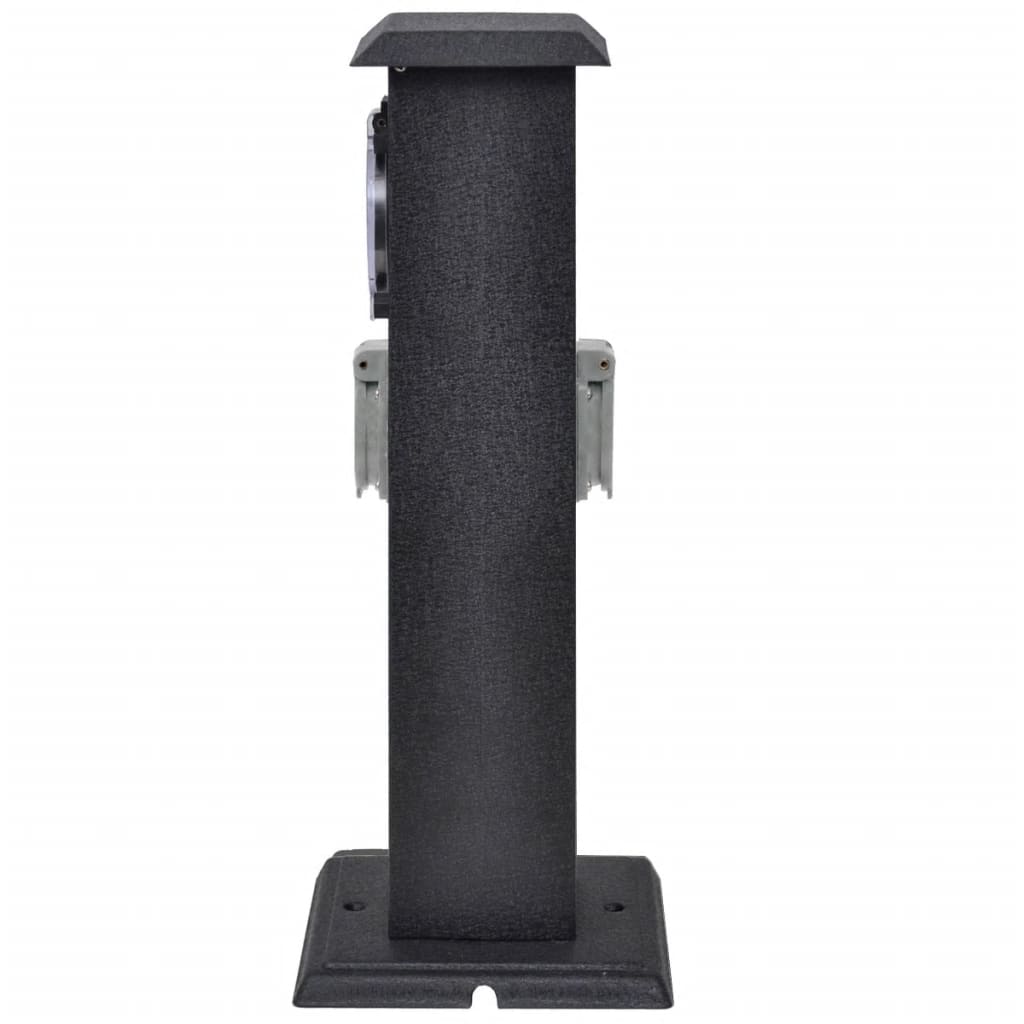 Presa Elettrica da Giardino a Pilastro Nero con Timer - homemem39