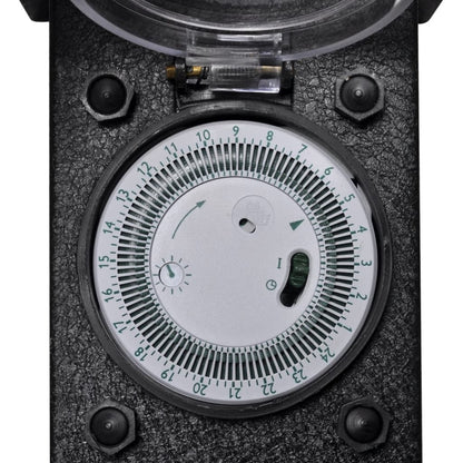 Presa Elettrica da Giardino a Pilastro Nero con Timer - homemem39