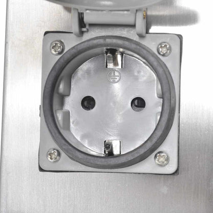 Presa Elettrica da Giardino a Pilastro Acciaio Inossidabile con Luce - homemem39
