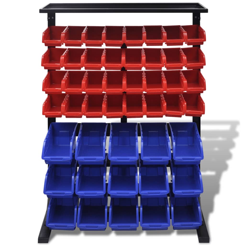Pannello a Parete per Attrezzi Garage Blu e Rosso | homemem39