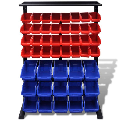 Pannello a Parete per Attrezzi Garage Blu e Rosso | homemem39