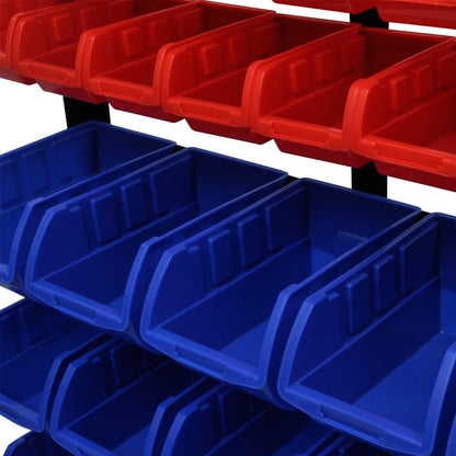 Pannello a Parete per Attrezzi Garage Blu e Rosso | homemem39