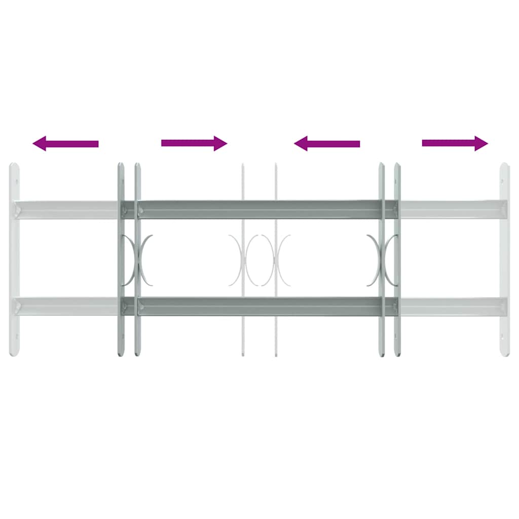 Grate per Finestre Regolabili 2 Barre Trasversali 500-650 mm