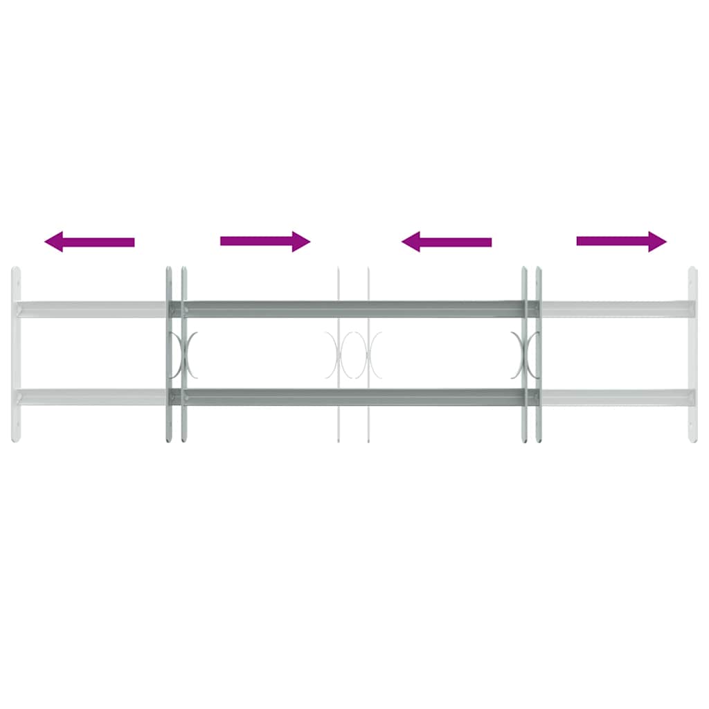 Grate per Finestre Regolabili 2 Barre Trasversali 700-1050 mm
