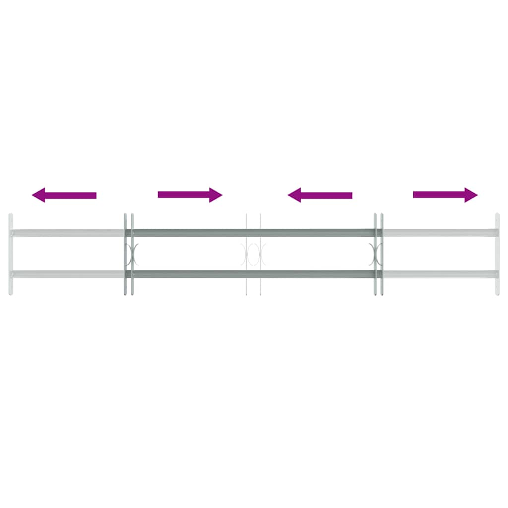 Grate per Finestre Regolabili 2 Barre Trasversali 1000-1500 mm