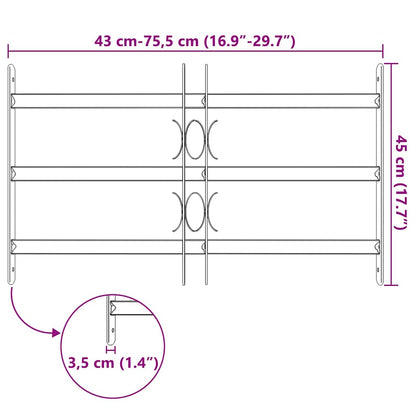 Grate per Finestre Regolabili 3 Barre Trasversali 500-650 mm