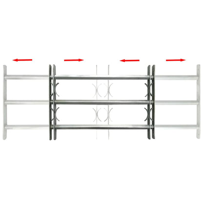 Grate per Finestre Regolabili 3 Barre Trasversali 700-1050 mm