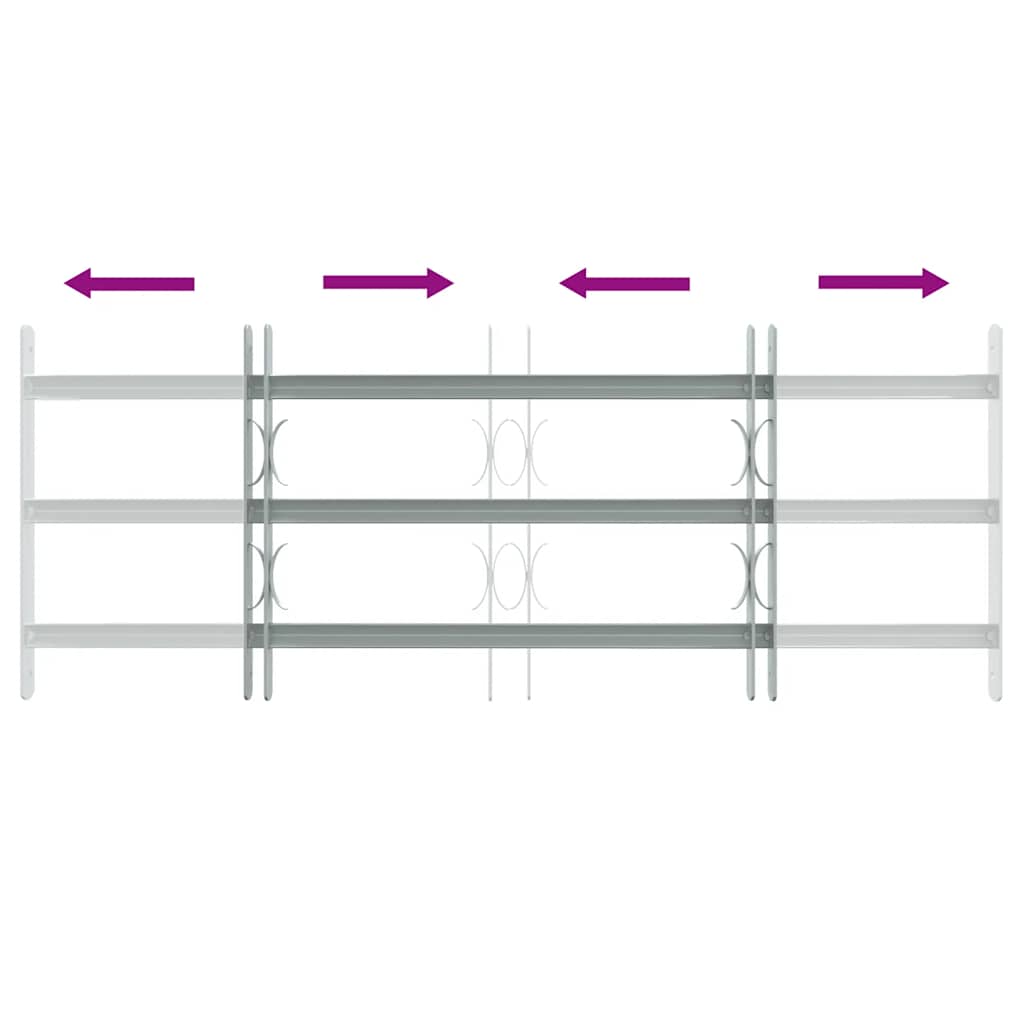 Grate per Finestre Regolabili 3 Barre Trasversali 700-1050 mm