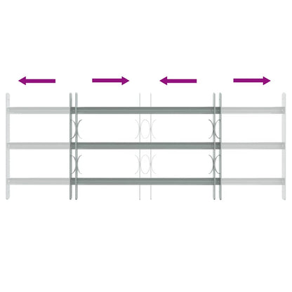 Grate per Finestre Regolabili 3 Barre Trasversali 700-1050 mm