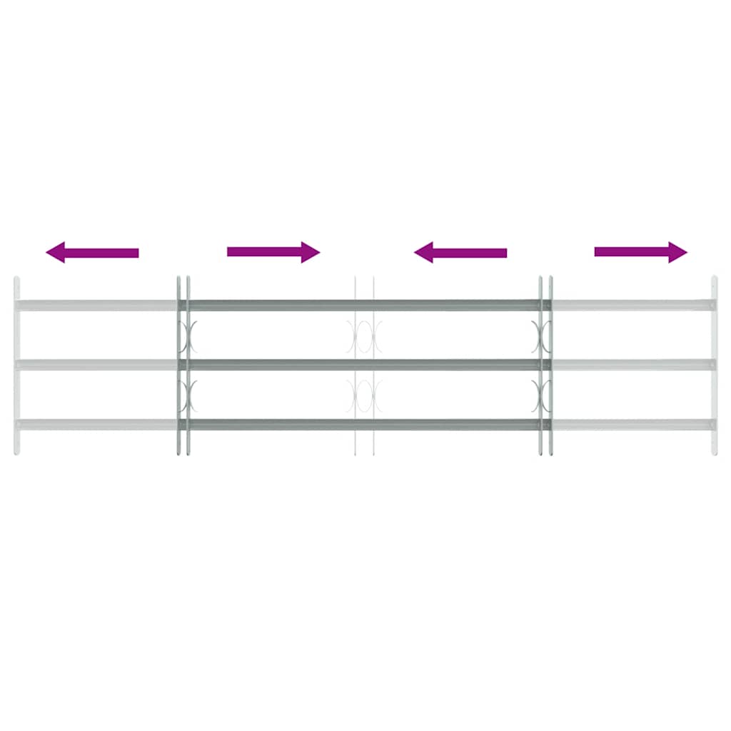 Verstellbare Fenstergitter, 3 Querstangen, 1000–1500 mm