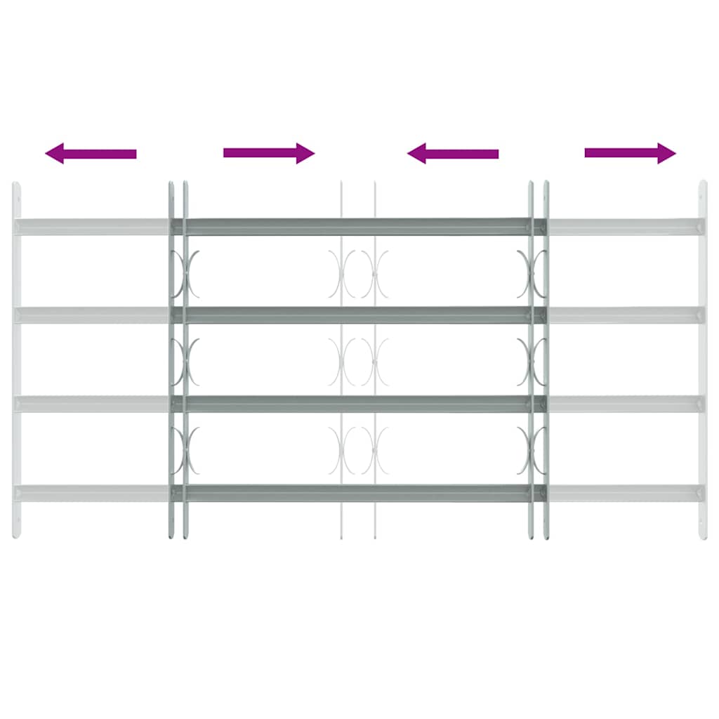 Grate per Finestre Regolabili 4 Barre Trasversali 700-1050 mm
