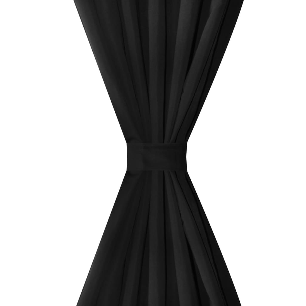 Tende Micro-Raso Nere 2 pezzi con Occhielli 140 x 175 cm | homemem39