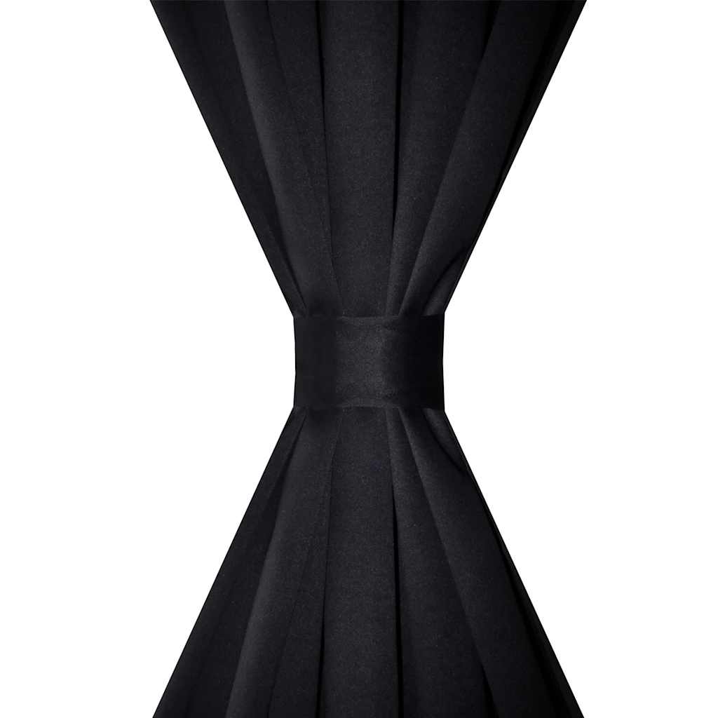 Tende Oscuranti Nere 2 pz con Orlo Ribattuto 135 x 245 cm | homemem39