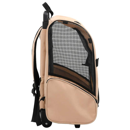 Trolley Trasportino per Animali Pieghevole Multifunzione Beige - homemem39