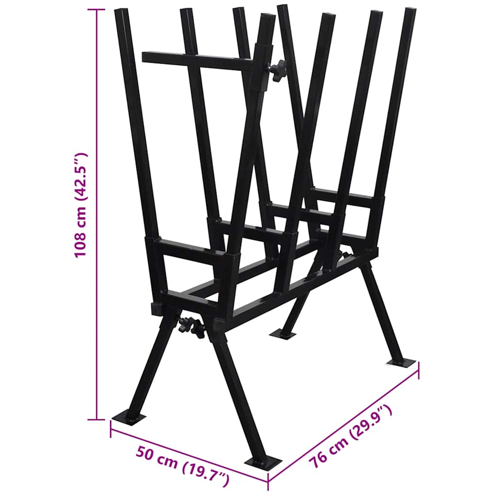 Cavalletto Verniciato a Polvere Nero per Segare Legno | homemem39