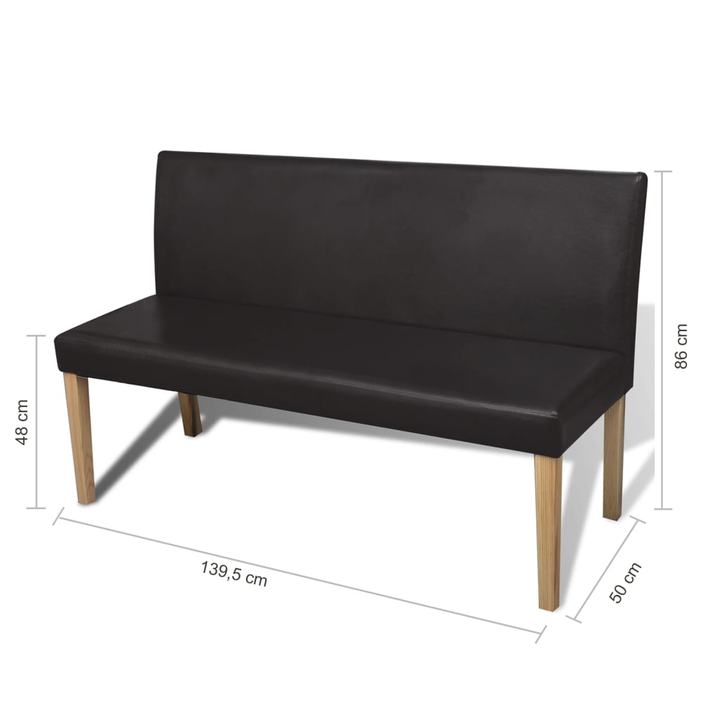 Panca 139,5 cm Marrone Scuro in Similpelle | homemem39