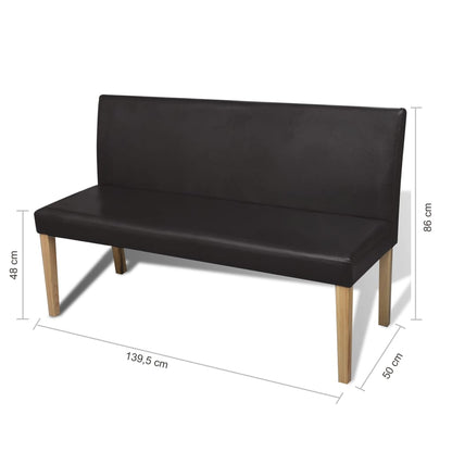 Panca 139,5 cm Marrone Scuro in Similpelle | homemem39