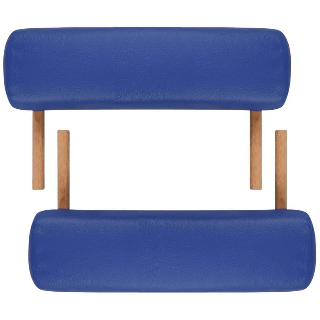 Lettino Pieghevole da Massaggio Blu 3 Zone con Telaio Legno | homemem39