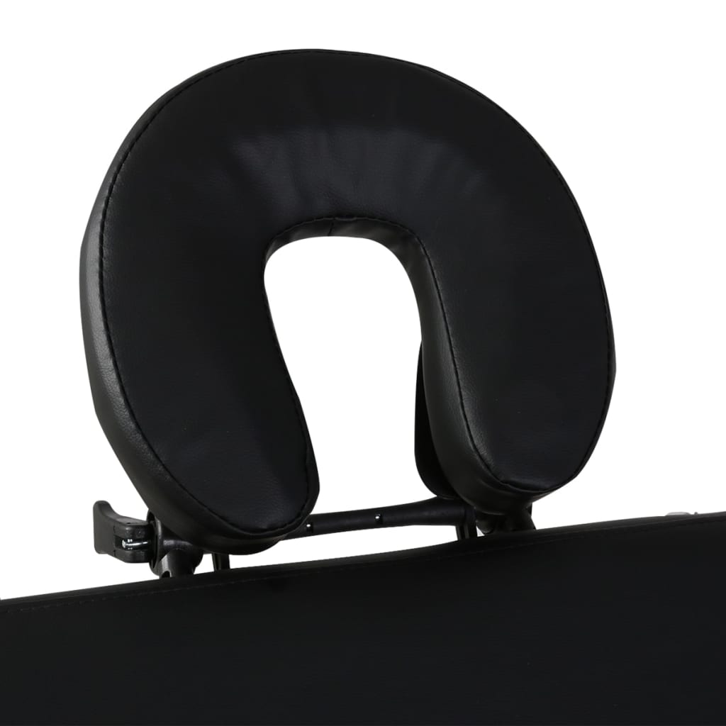 Lettino Pieghevole da Massaggio Nero 3 Zone con Telaio Legno | homemem39
