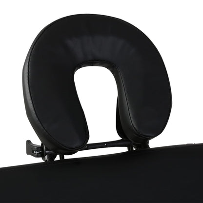 Lettino Pieghevole da Massaggio Nero 3 Zone con Telaio Legno | homemem39