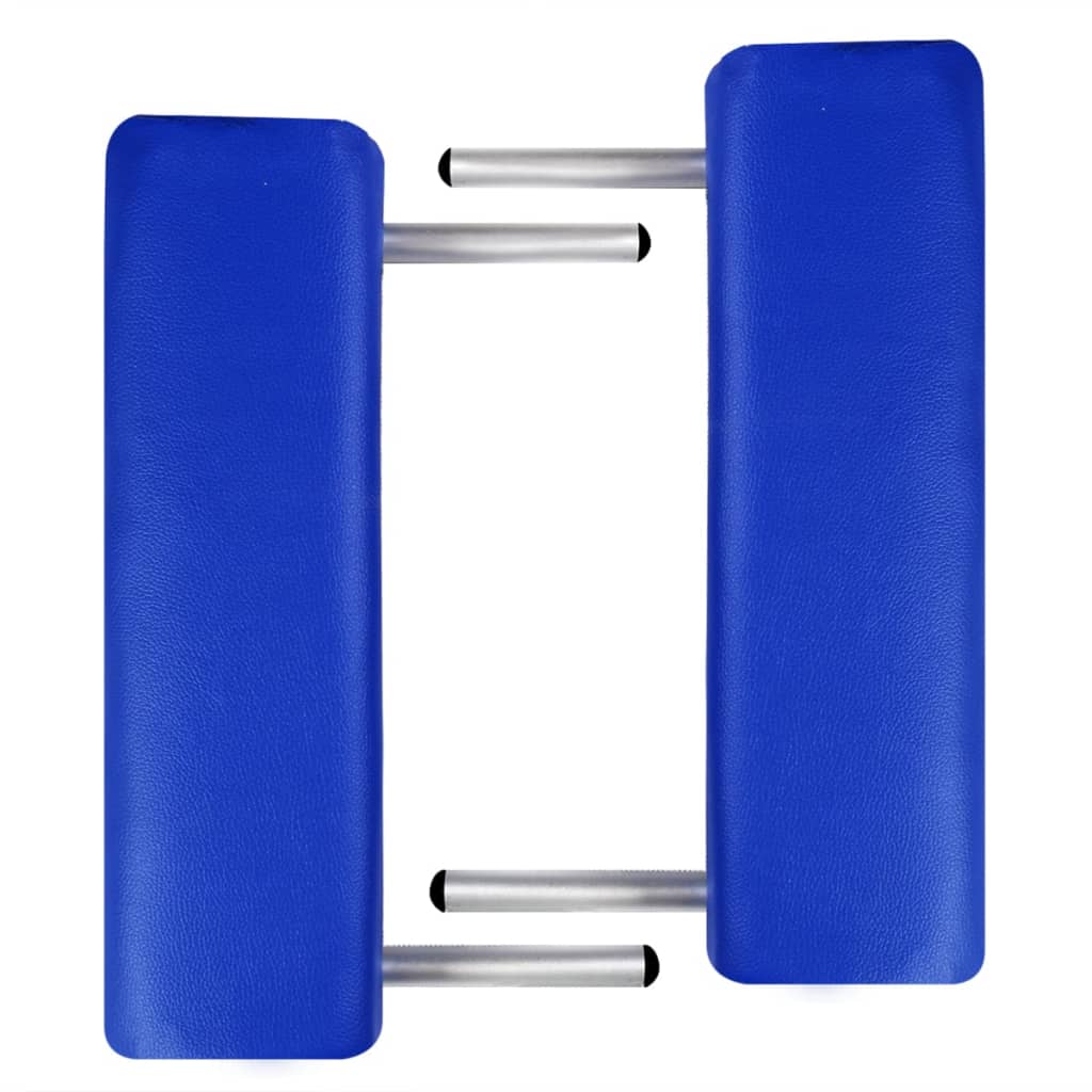 Lettino Pieghevole da Massaggio Blu 2 Zone con Telaio Legno | homemem39